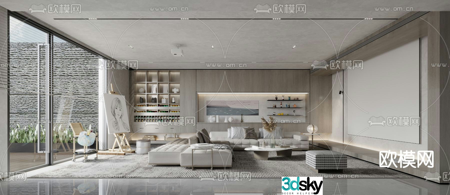 Modern living room 3d model