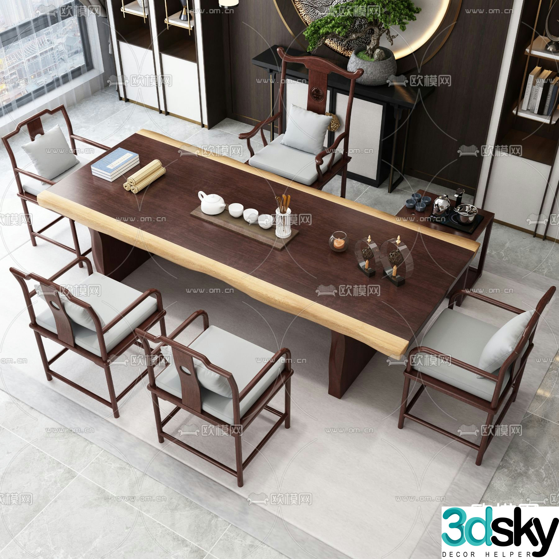 Chinese tea table tea table 3d model