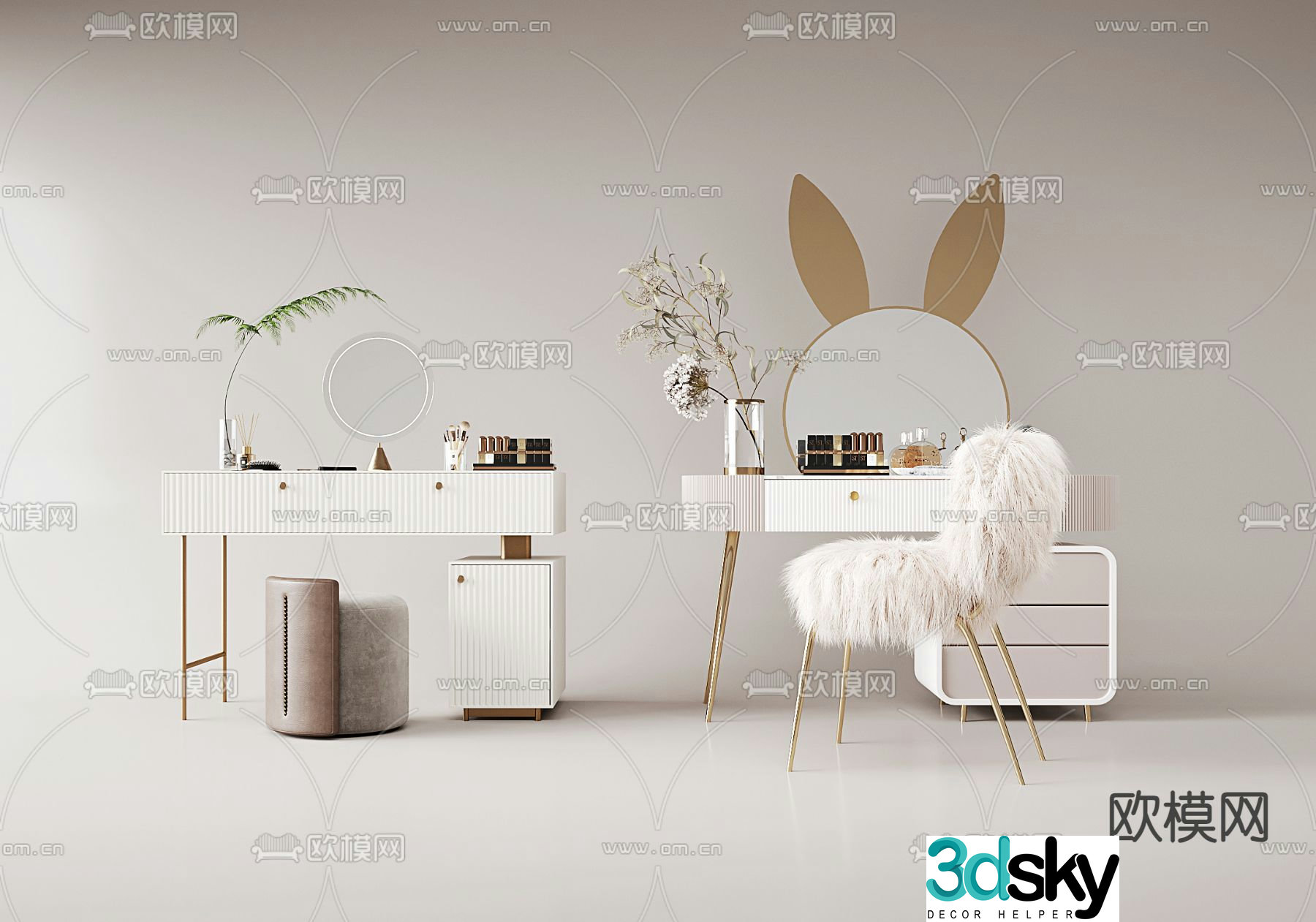Modern dressing table dressing table 3d model