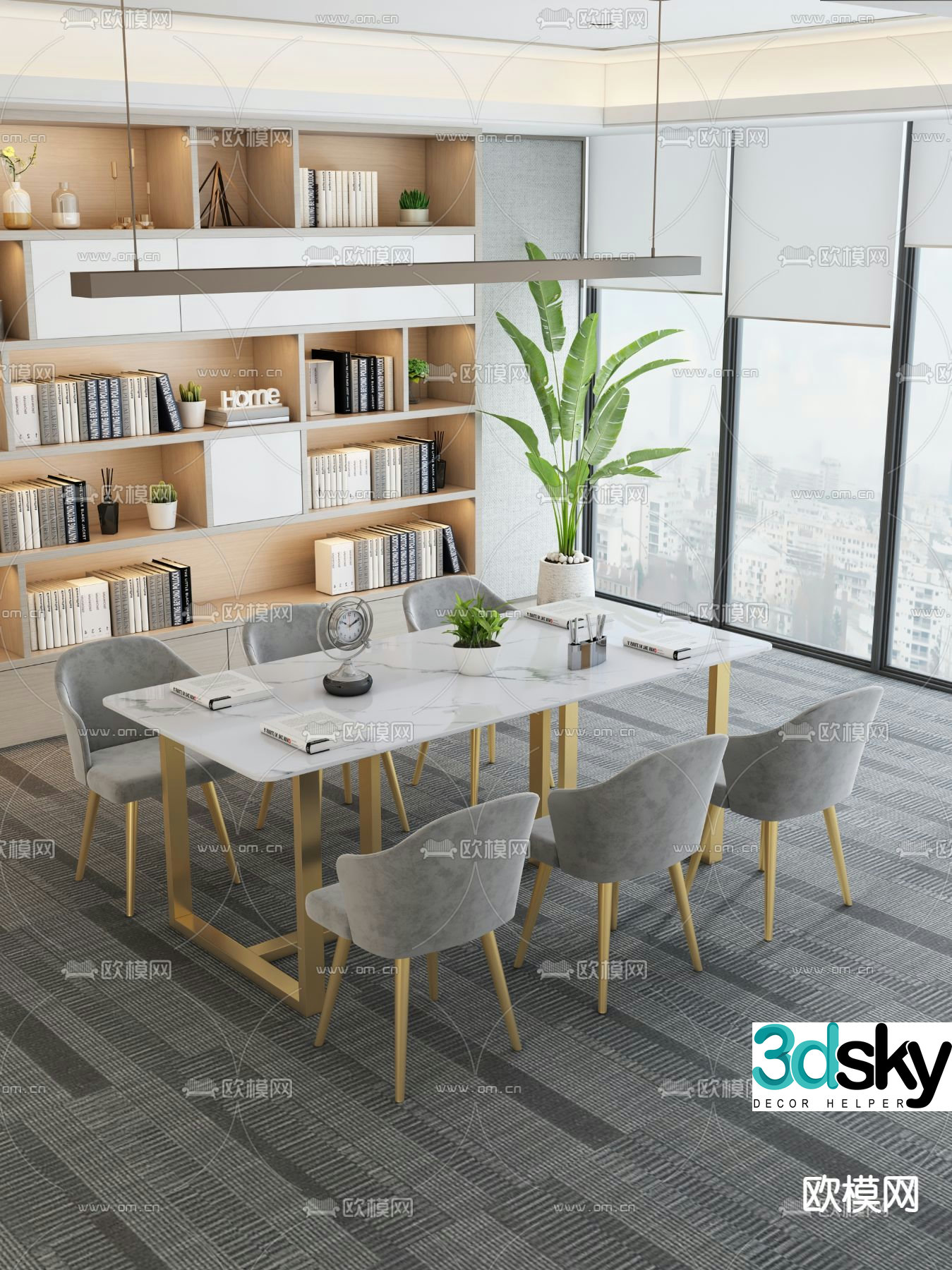 Light luxury conference table conference table 3d model