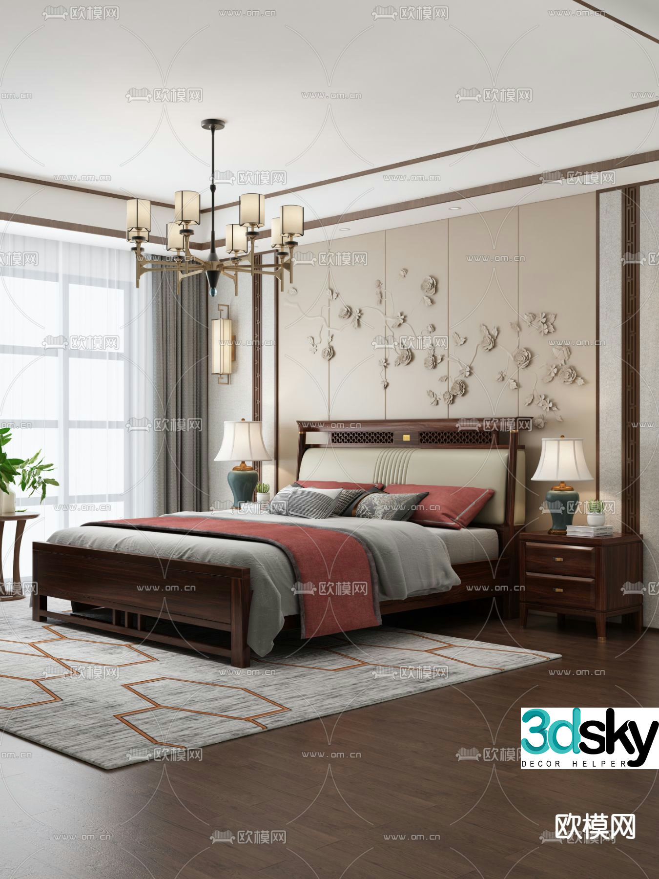 Chinese bedroom 3D model