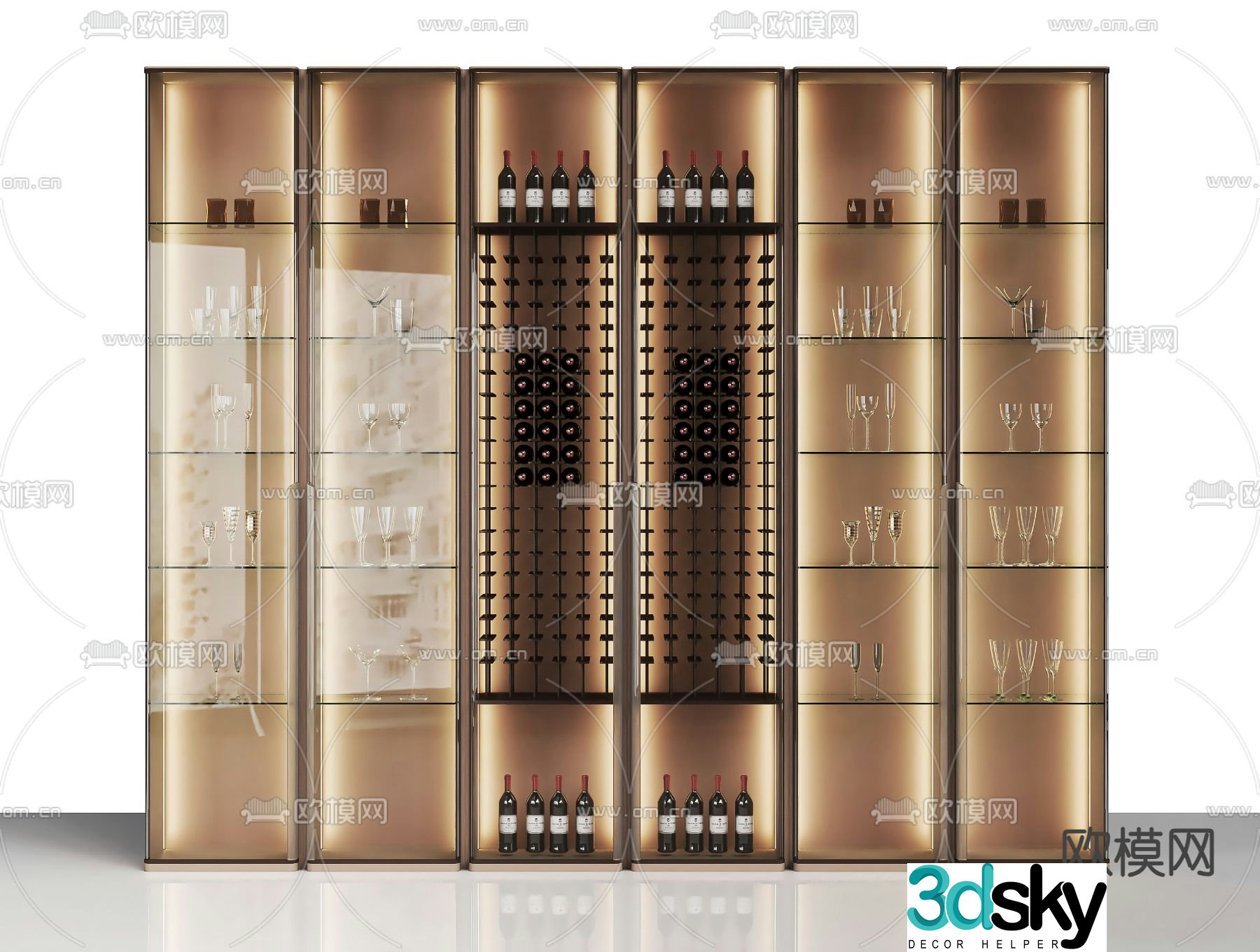 Glass wine cabinet 3d model