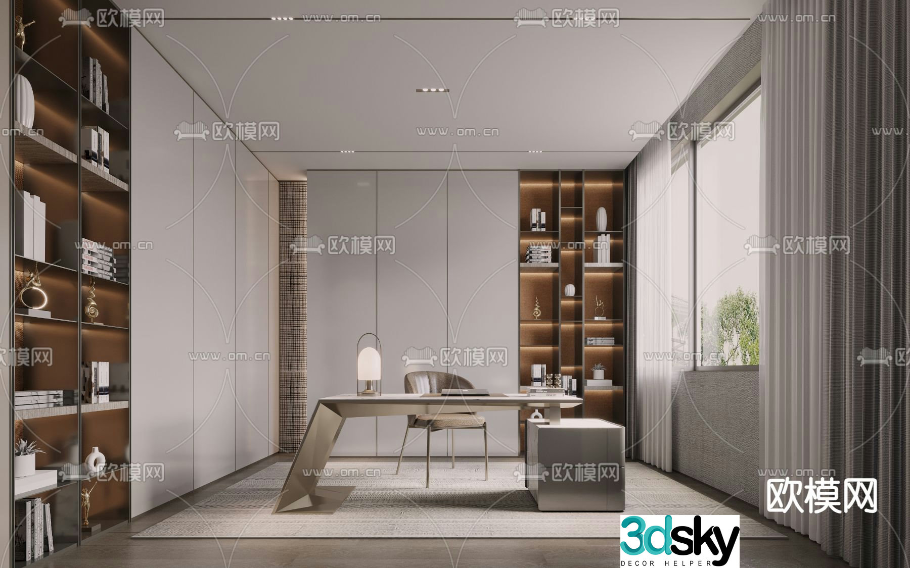 Modern study 3d model