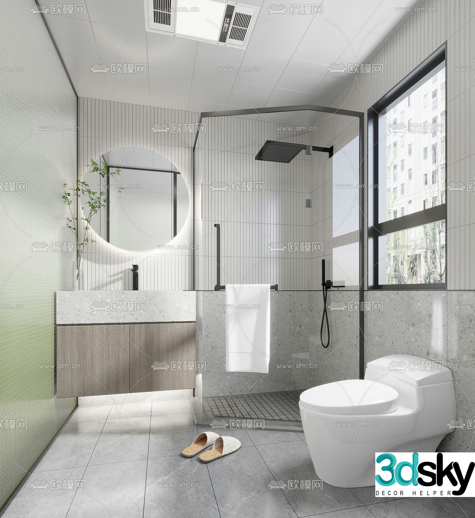 Modern bathroom bathroom toilet 3d model