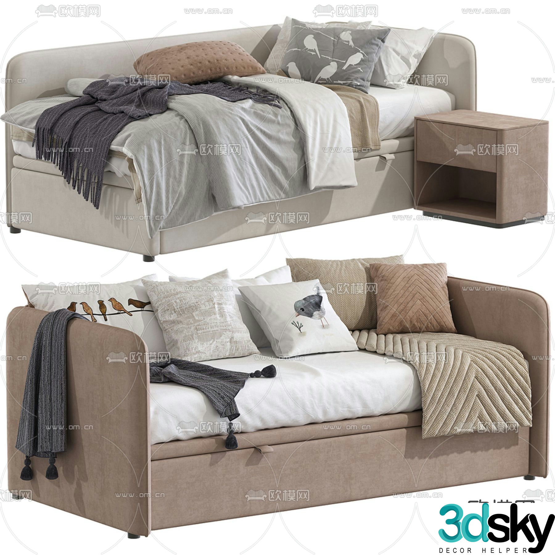 Children’s bed sofa chair 3d model