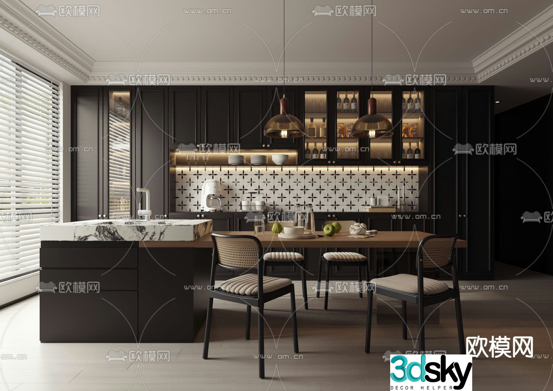 French restaurant Nakajima restaurant 3d model