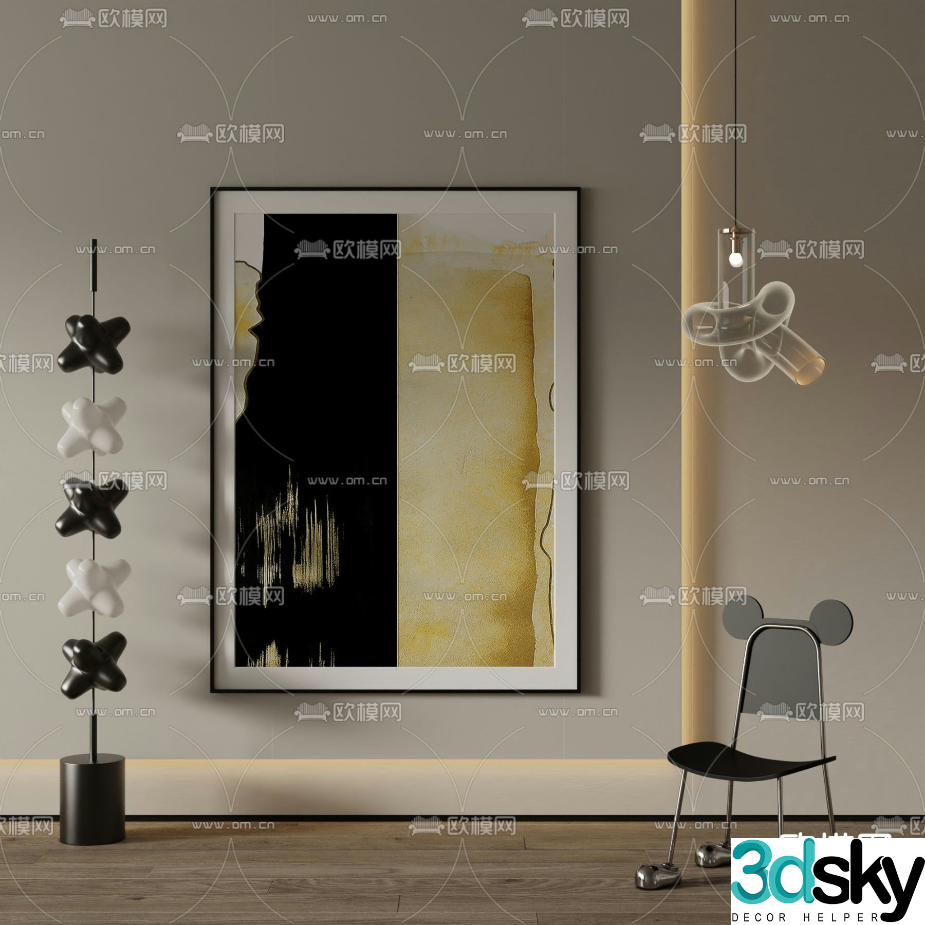 Texture painting Abstract painting Decorative painting 3d model