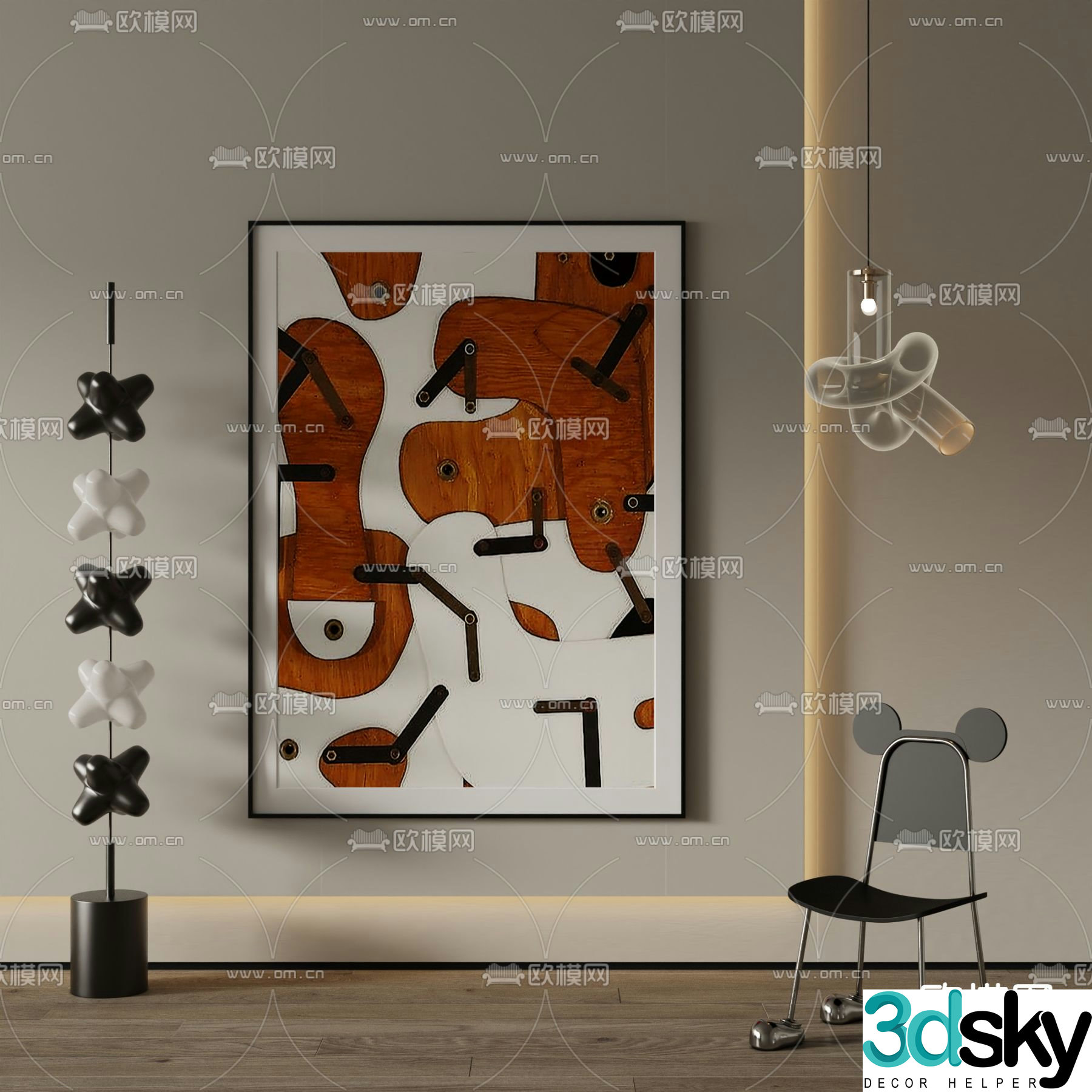 Texture painting Abstract painting Decorative painting 3d model