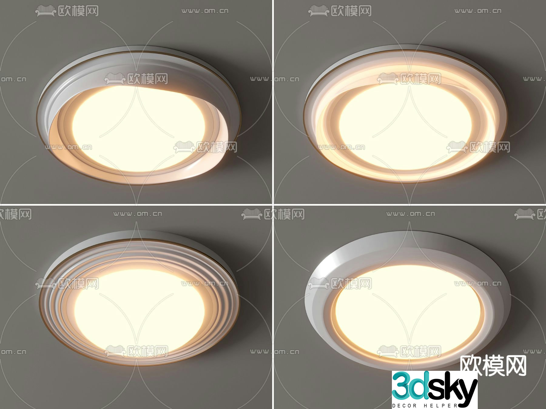 Circular ceiling light Bedroom light 3d model