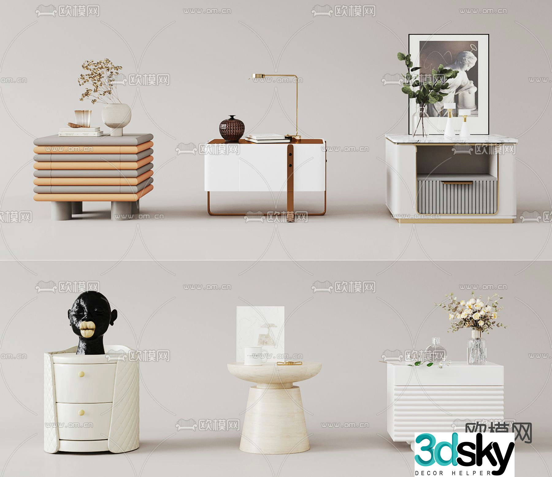 Creative bedside table 3d model