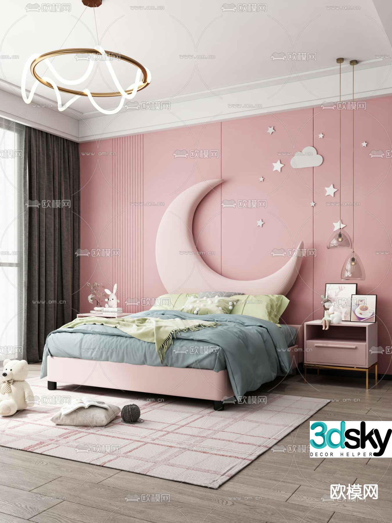 princess bed child bed child bed 3d model