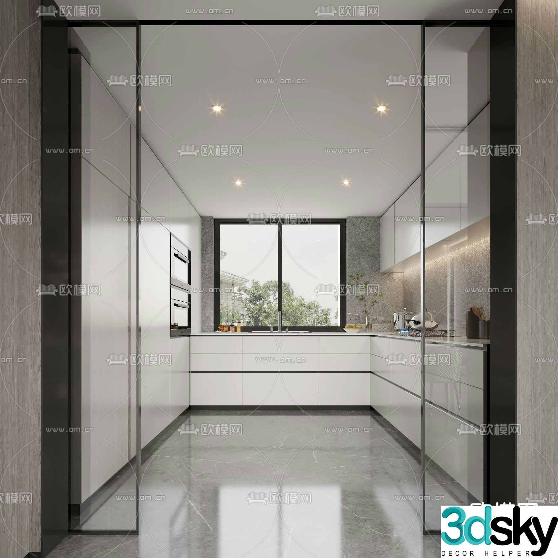 Modern kitchen cabinet 3d model