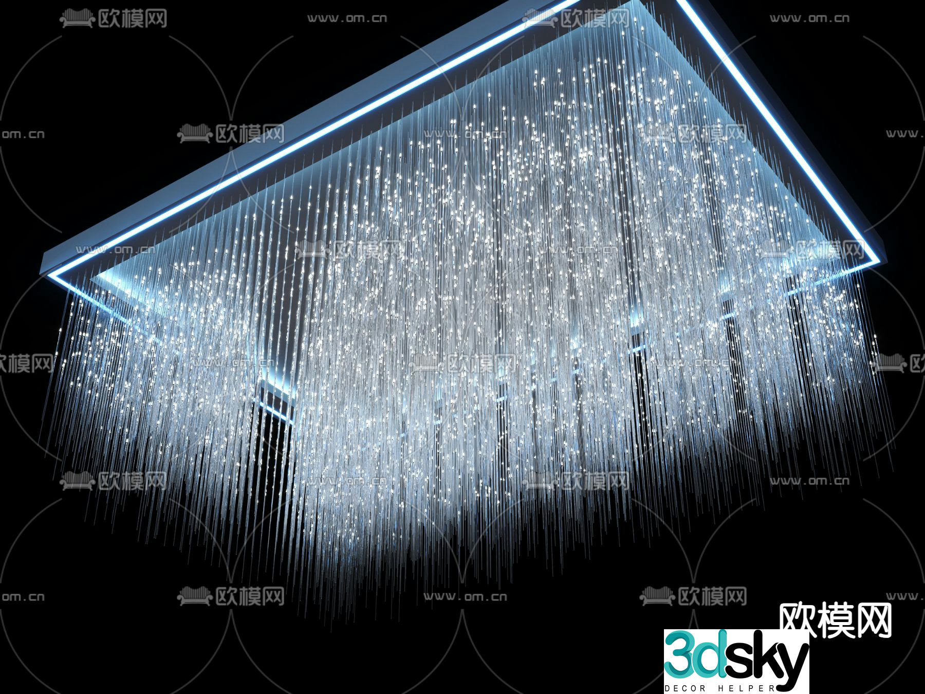 Fiber light fiber optic light atmosphere light star light linear light lobby decorative light 3d model
