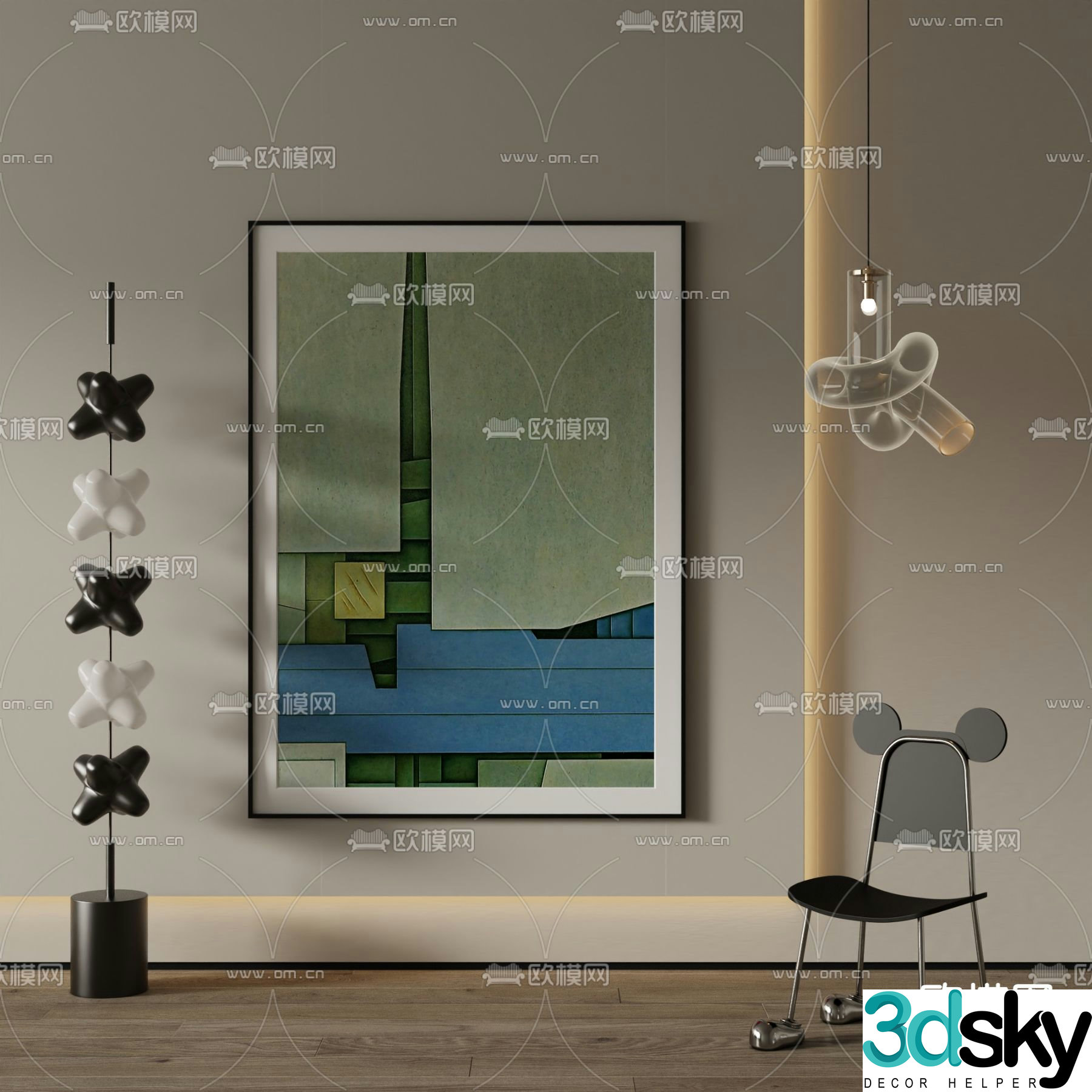 Simple painting Abstract painting Decorative painting 3d model