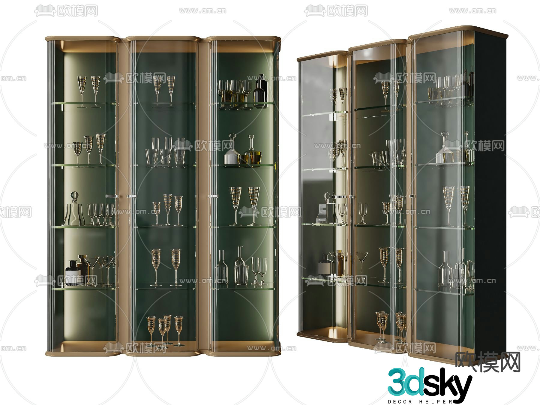 Glass wine cabinet 3d model