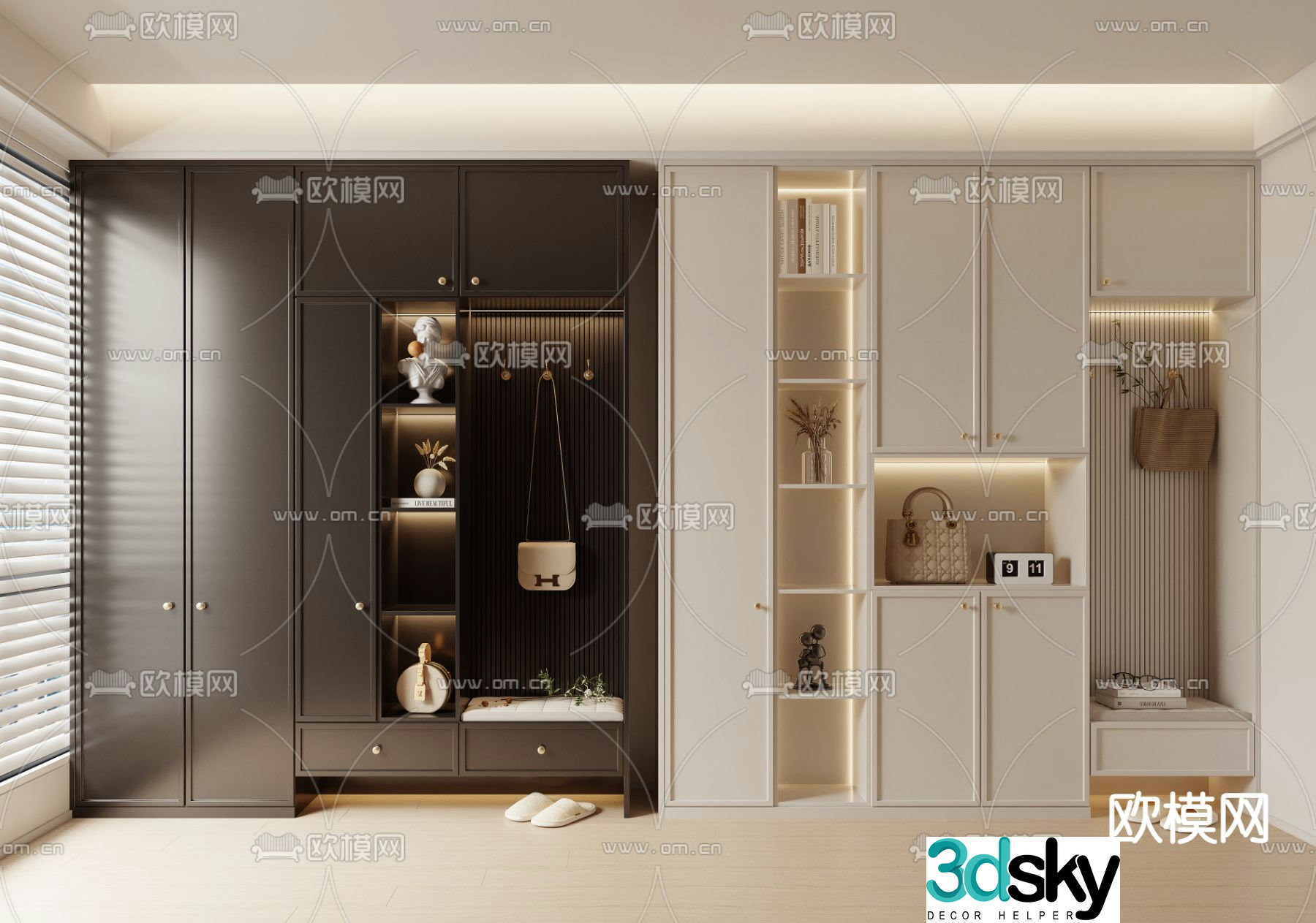 French shoe cabinet 3d model