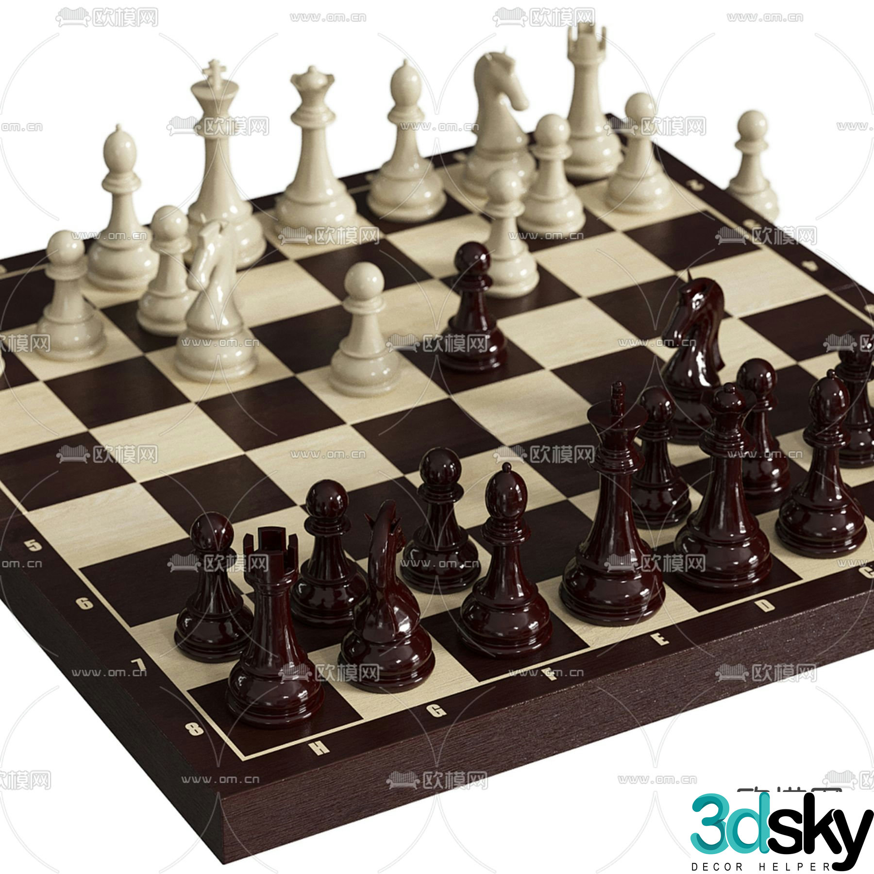 chess board 3d model