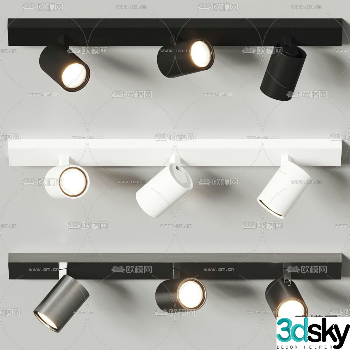 track light track spotlight 3d model