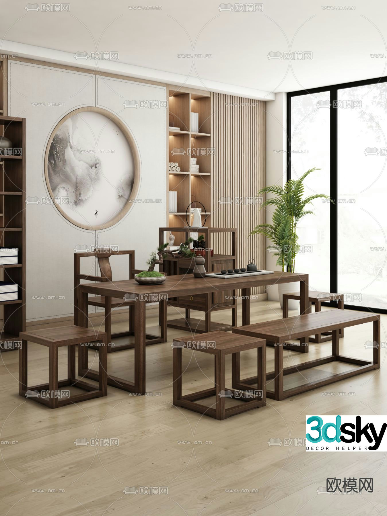 Chinese tea table tea table 3d model