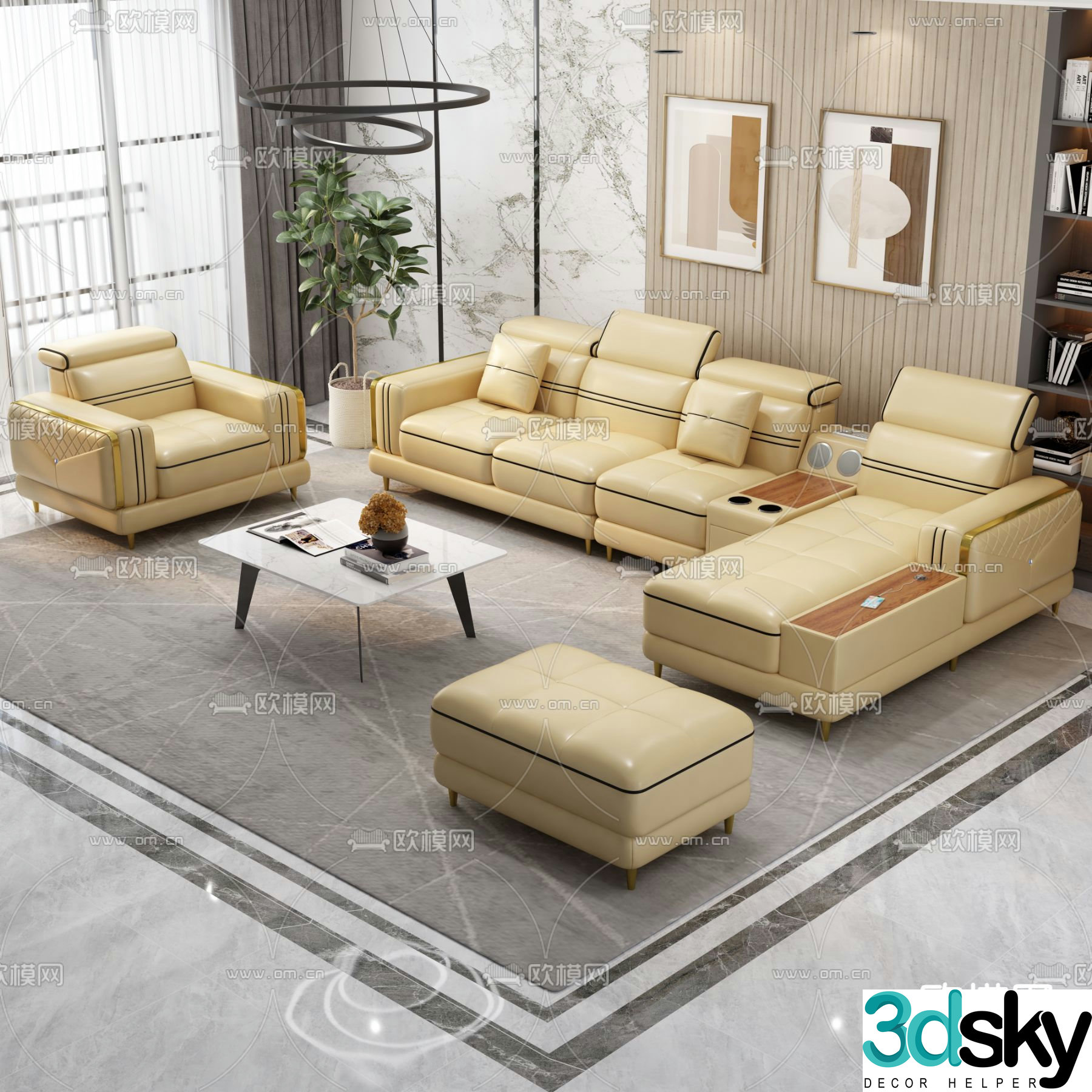 Sectional sofa corner sofa 3d model