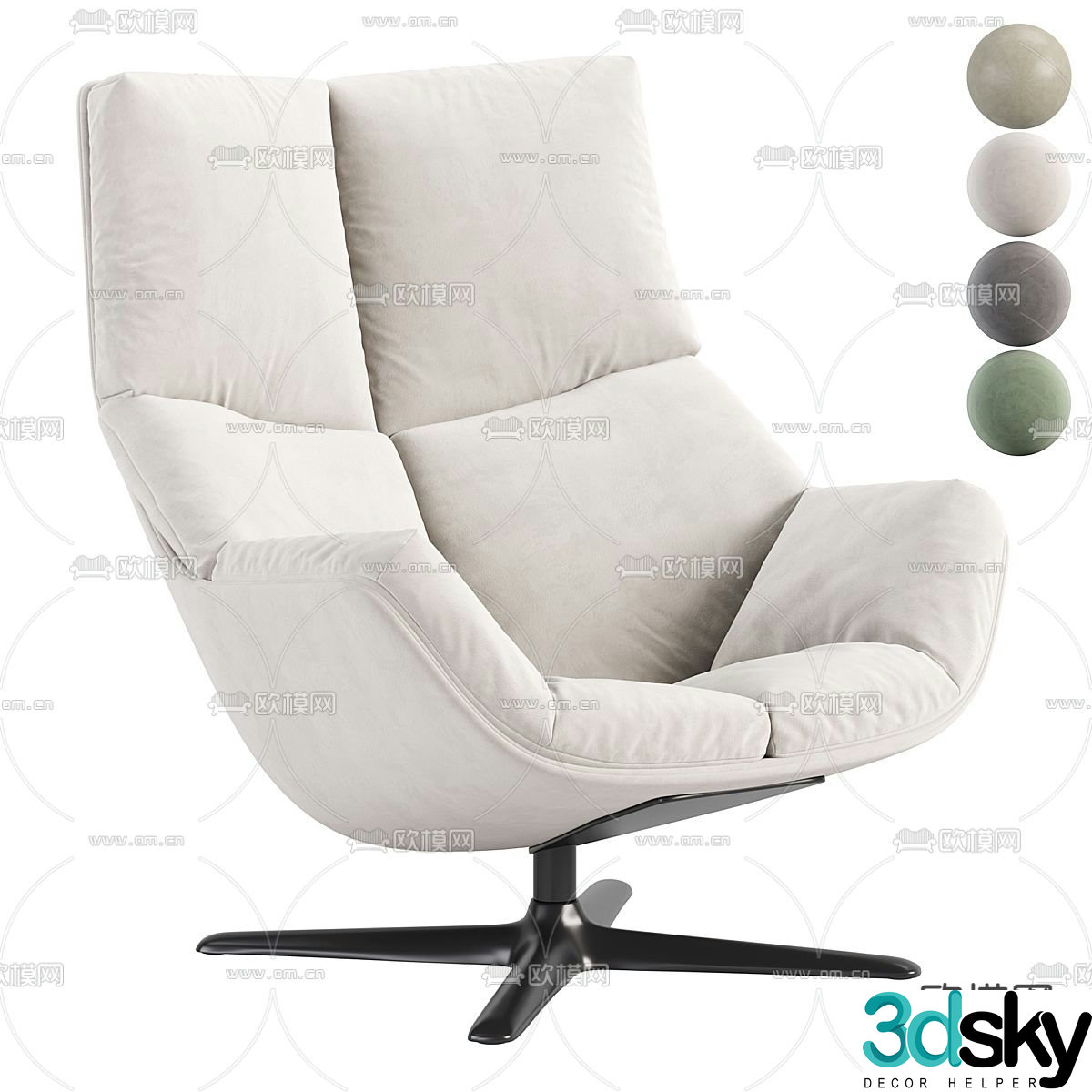 Cova chair lounge chair 3d model