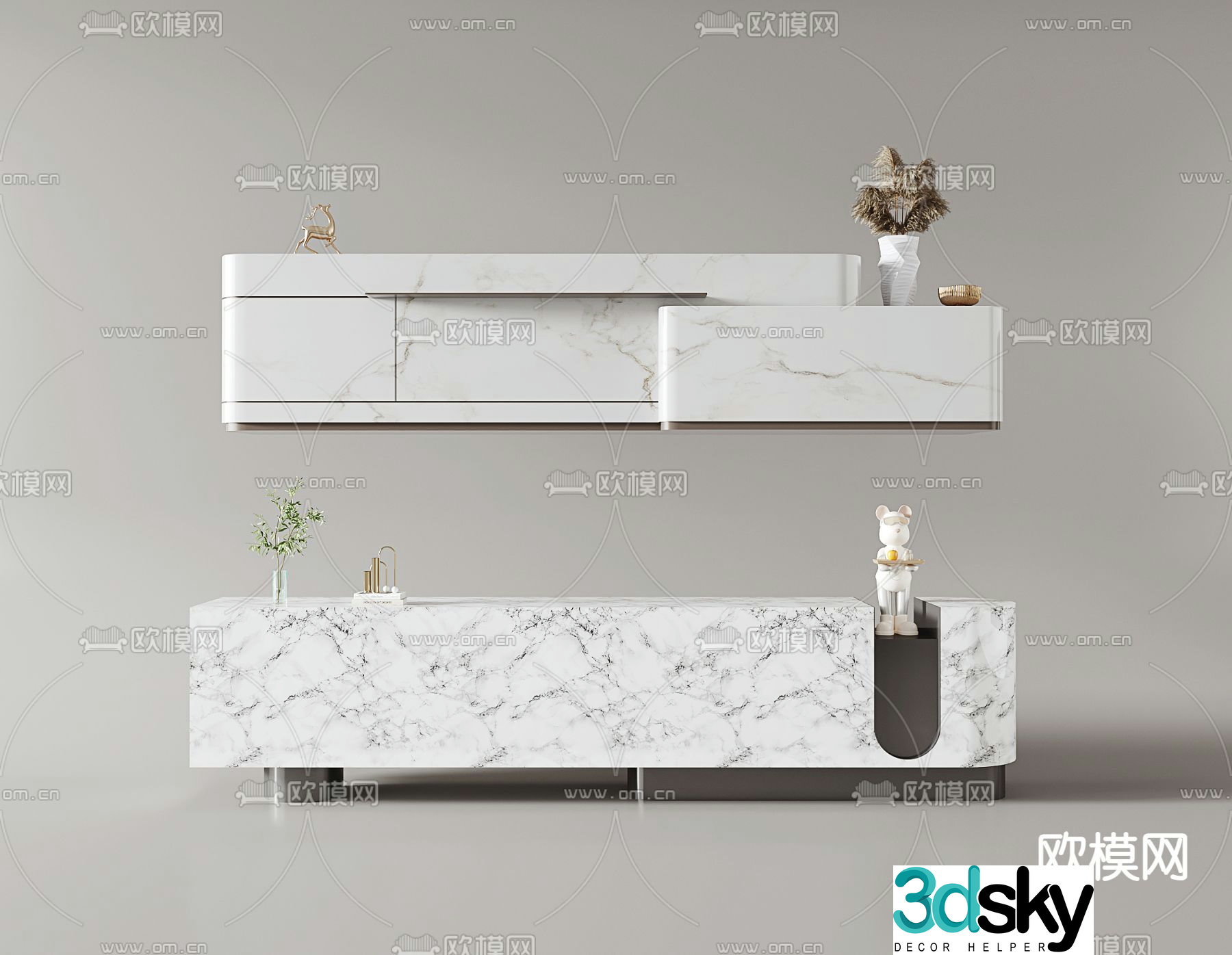 service desk reception desk front desk 3d model