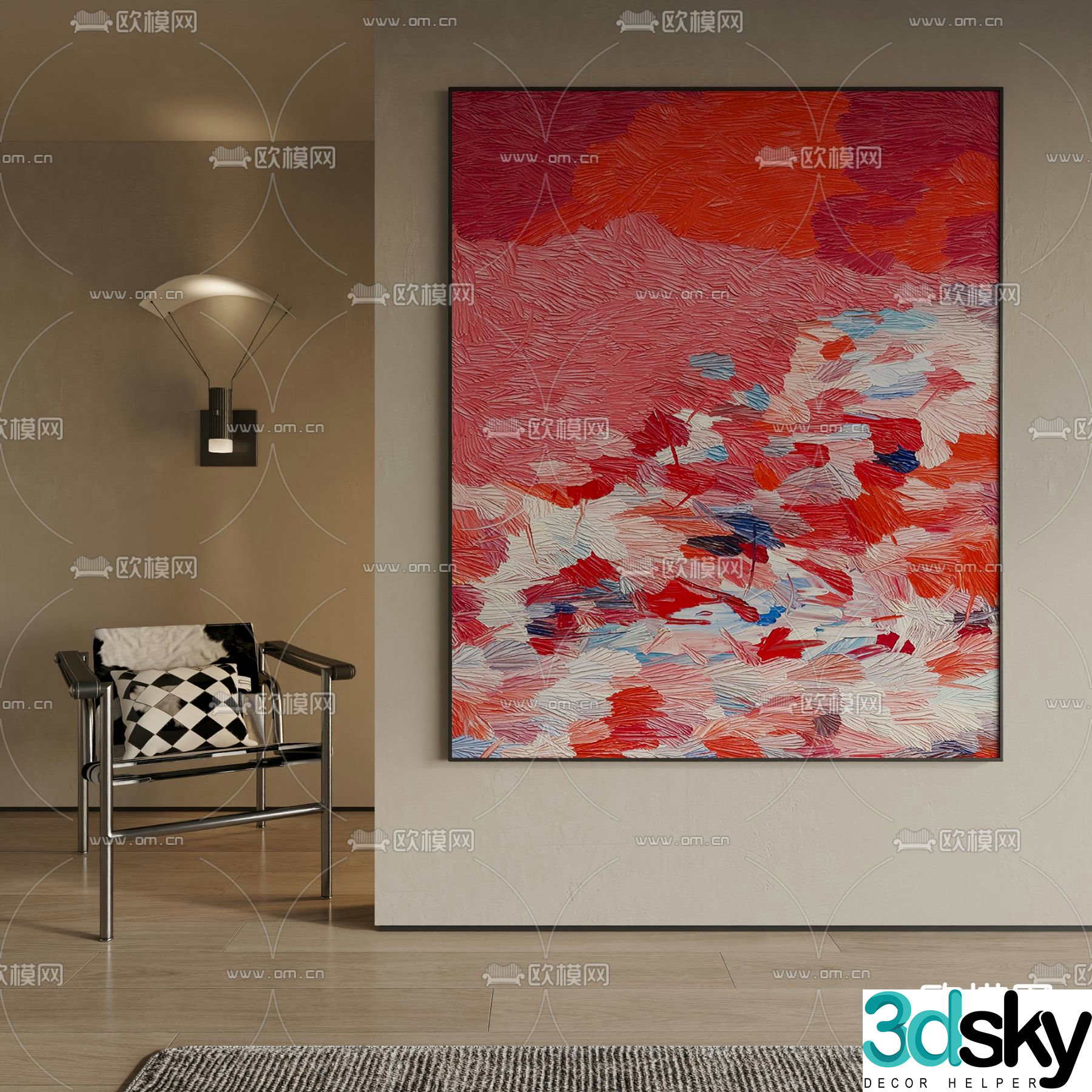 Texture painting Abstract painting Decorative painting 3d model