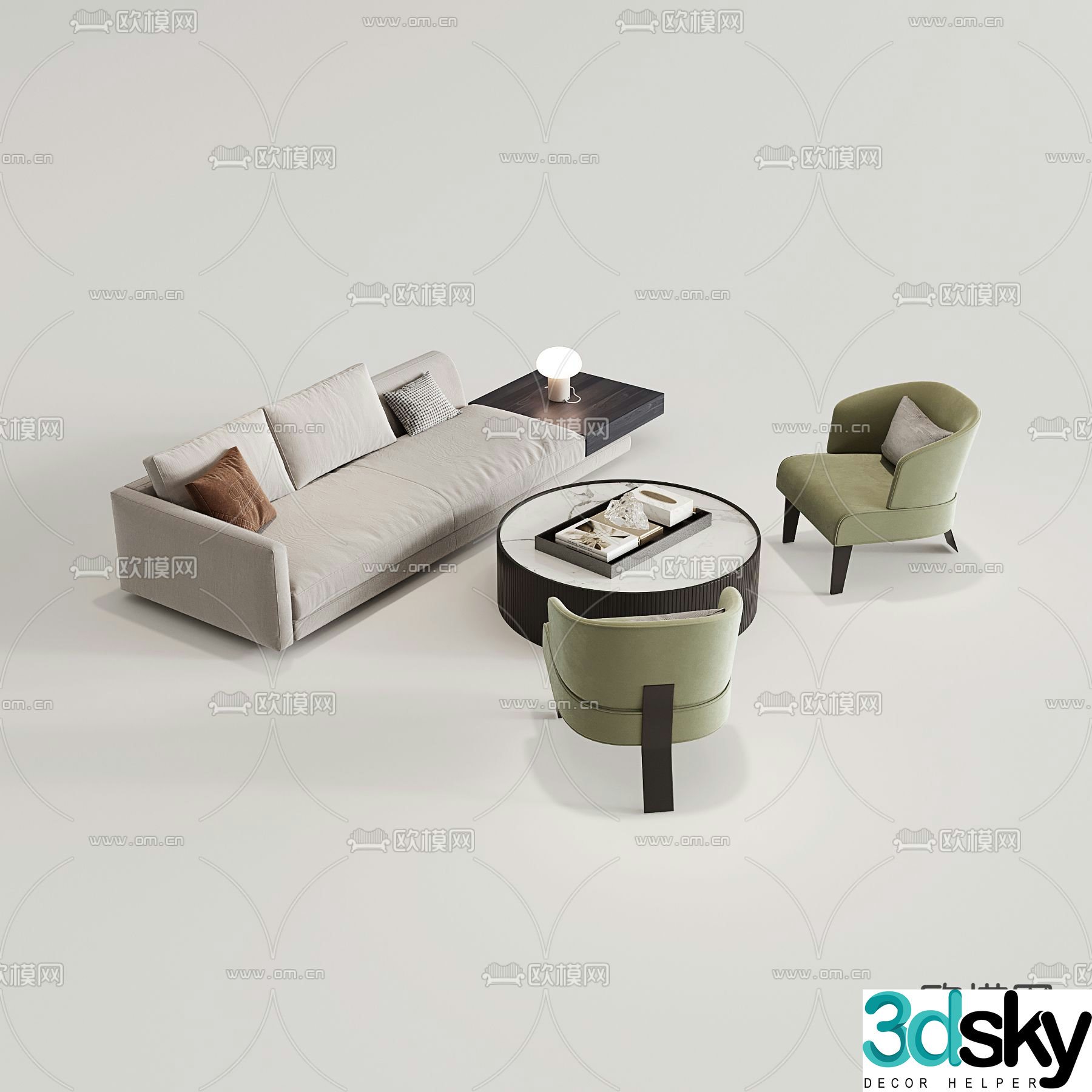 Modern sectional sofa 3d model