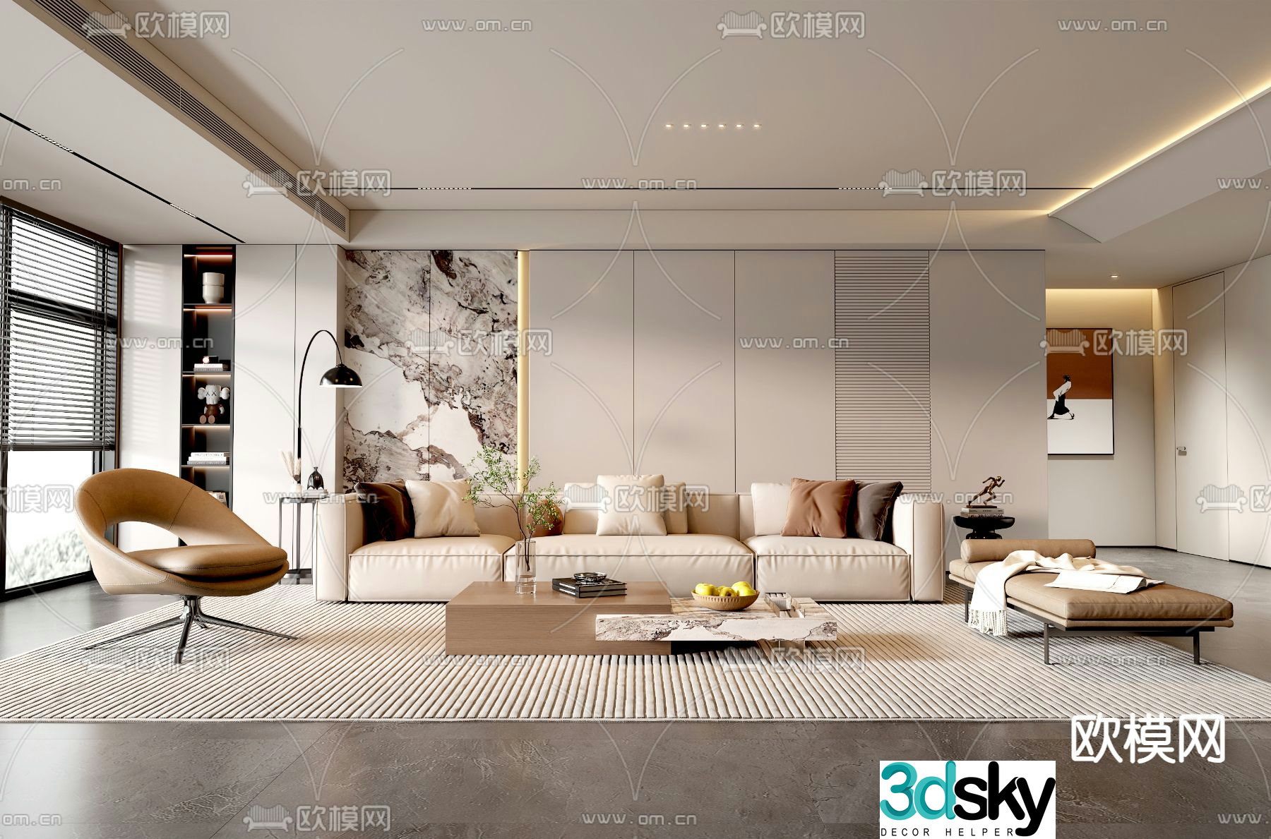 Modern living room 3d model