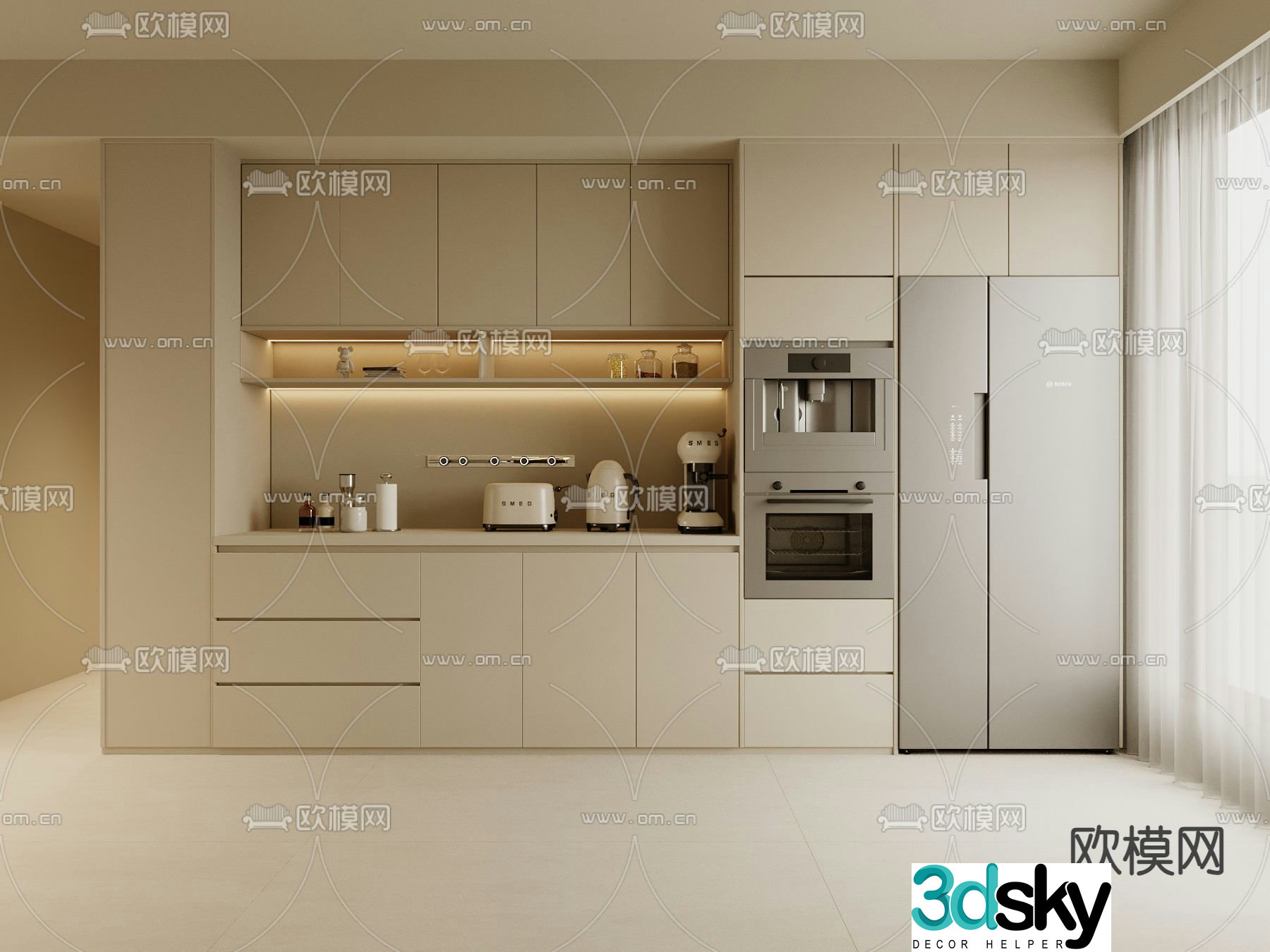 Modern wine cabinet cabinet sideboard 3d model
