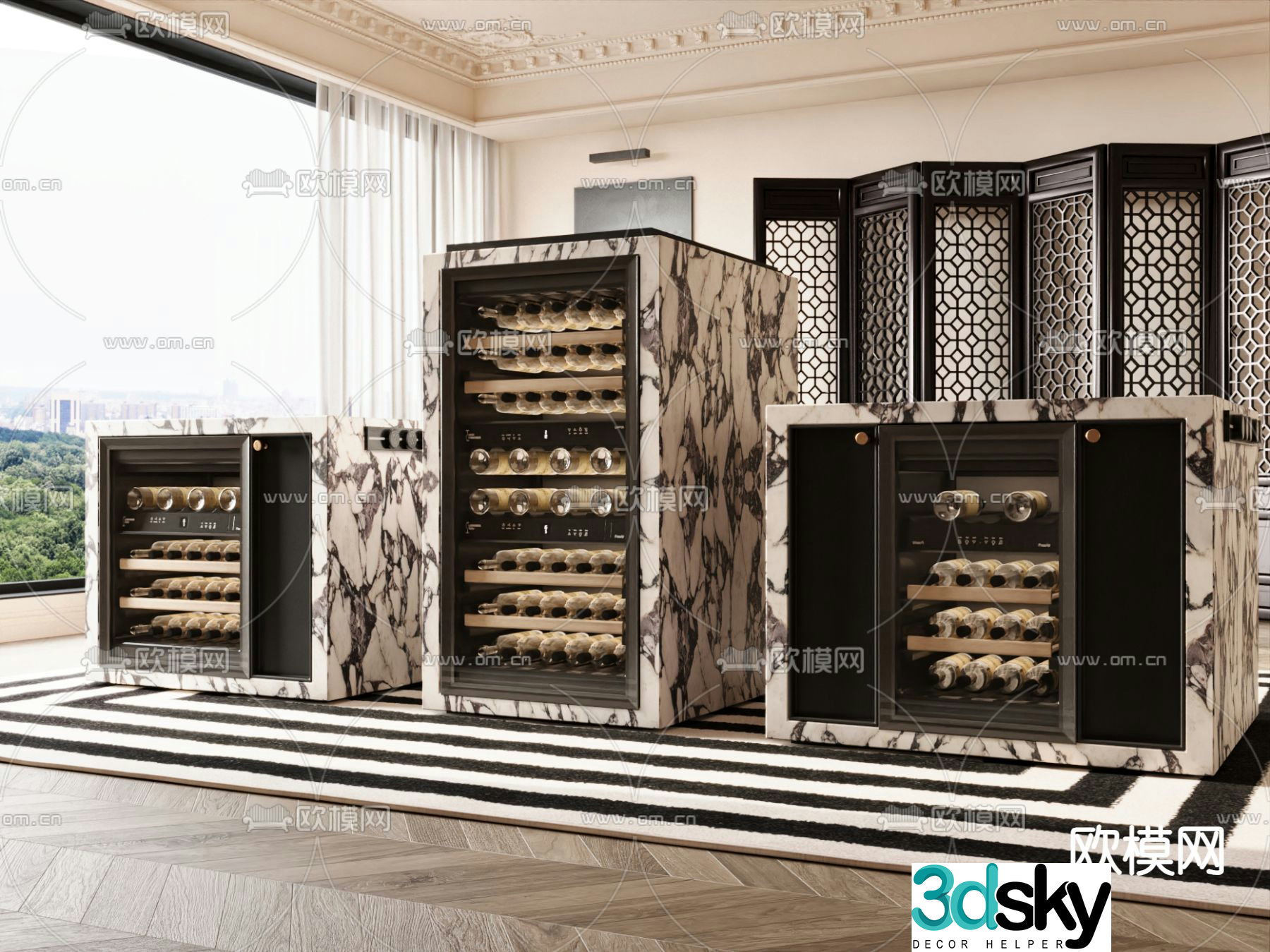 Constant temperature wine cabinet wine storage cabinet red wine cabinet 3D model