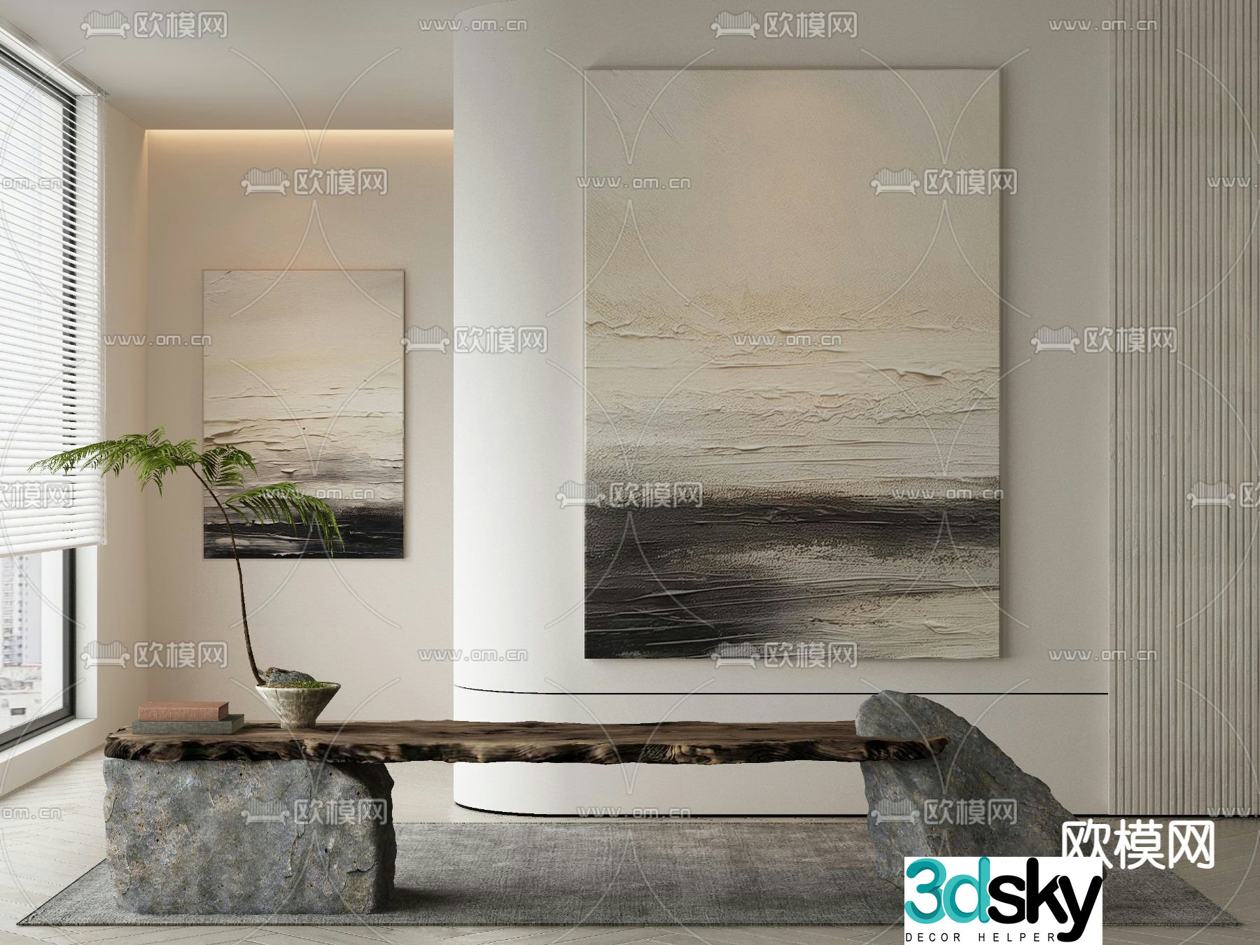 Wabisa painting texture painting abstract painting decorative painting 3d model