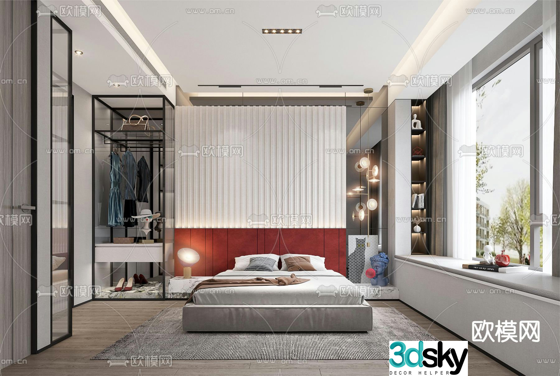Modern bedroom master room 3d model