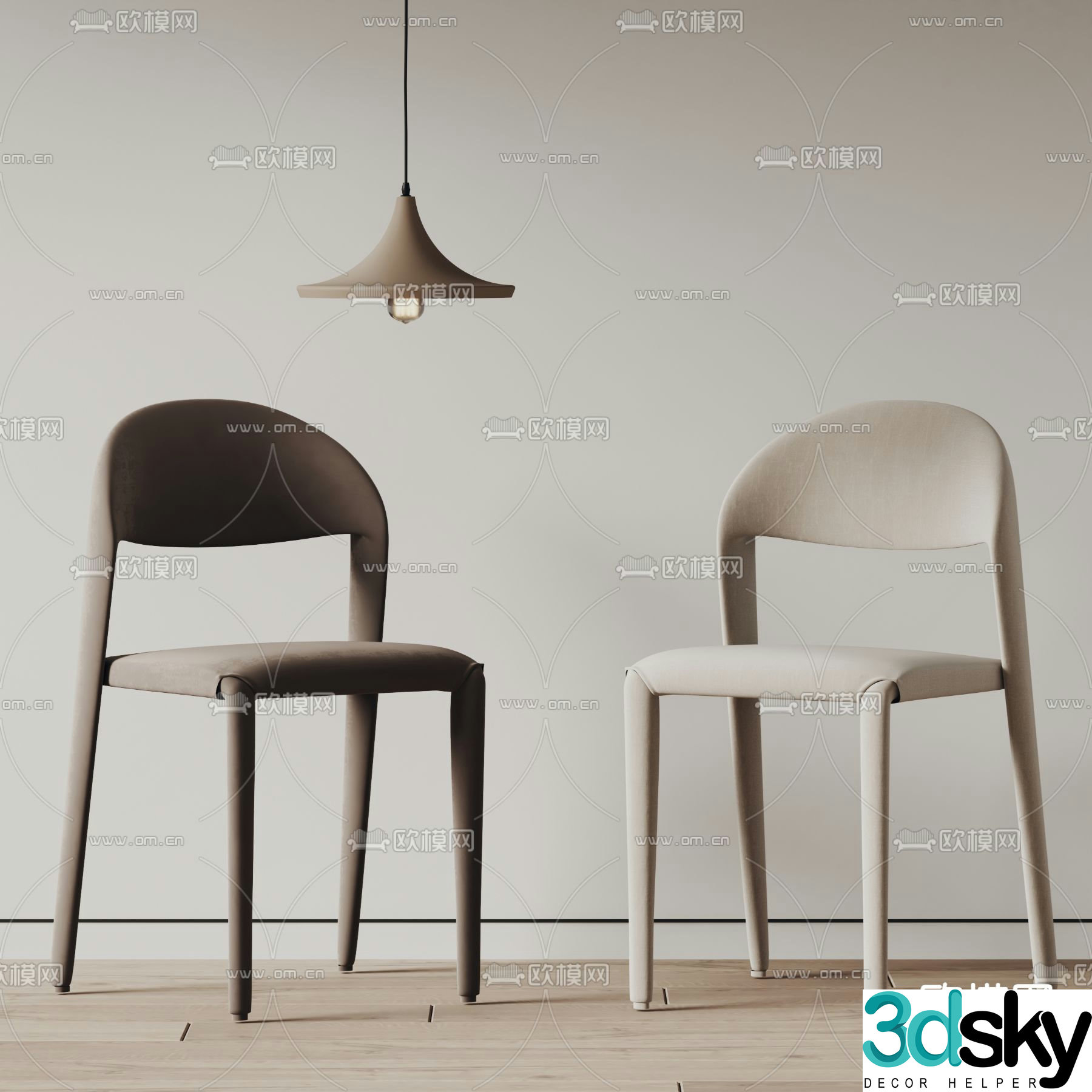 LemaOmbra simple chair dining chair 3d model