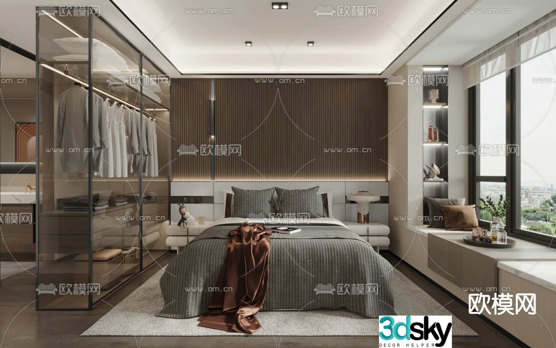 Modern bedroom master room 3d model