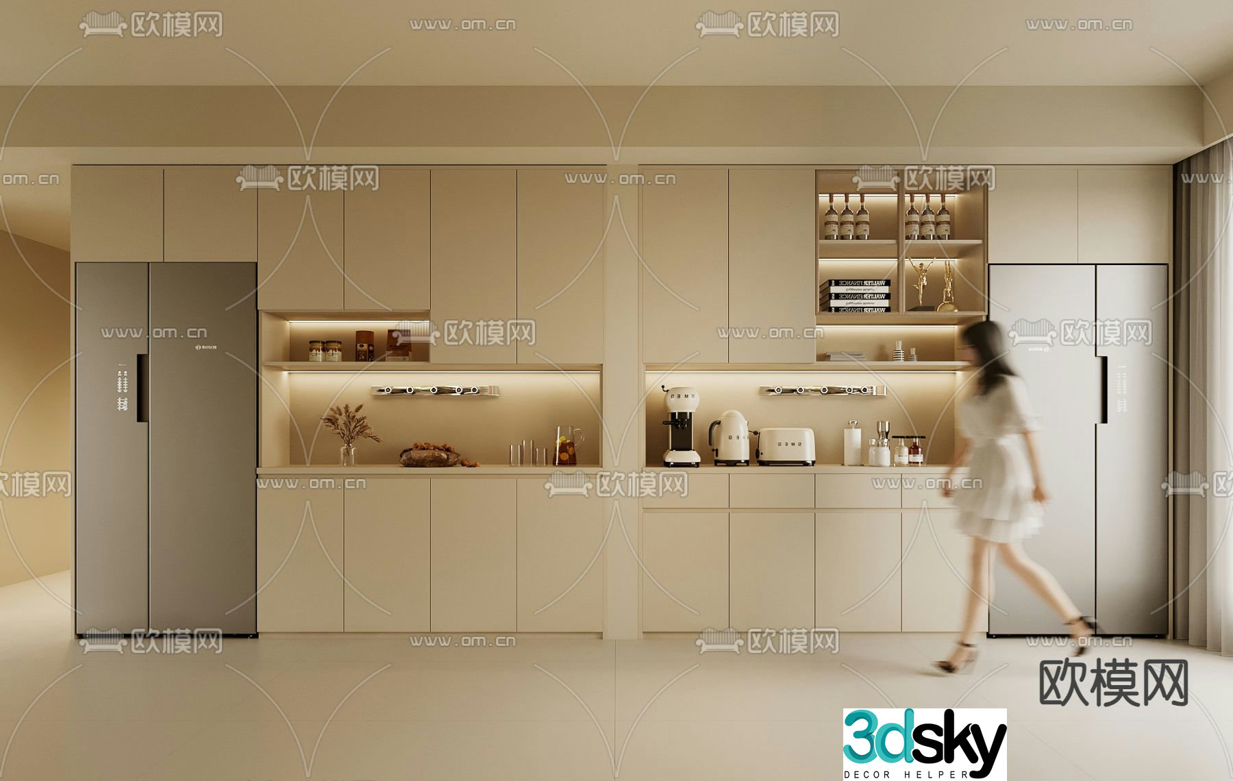 Modern wine cabinet cabinet sideboard 3d model