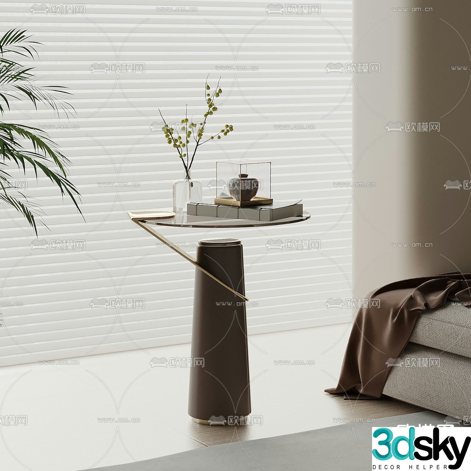 Modern side table round table corner table 3D model