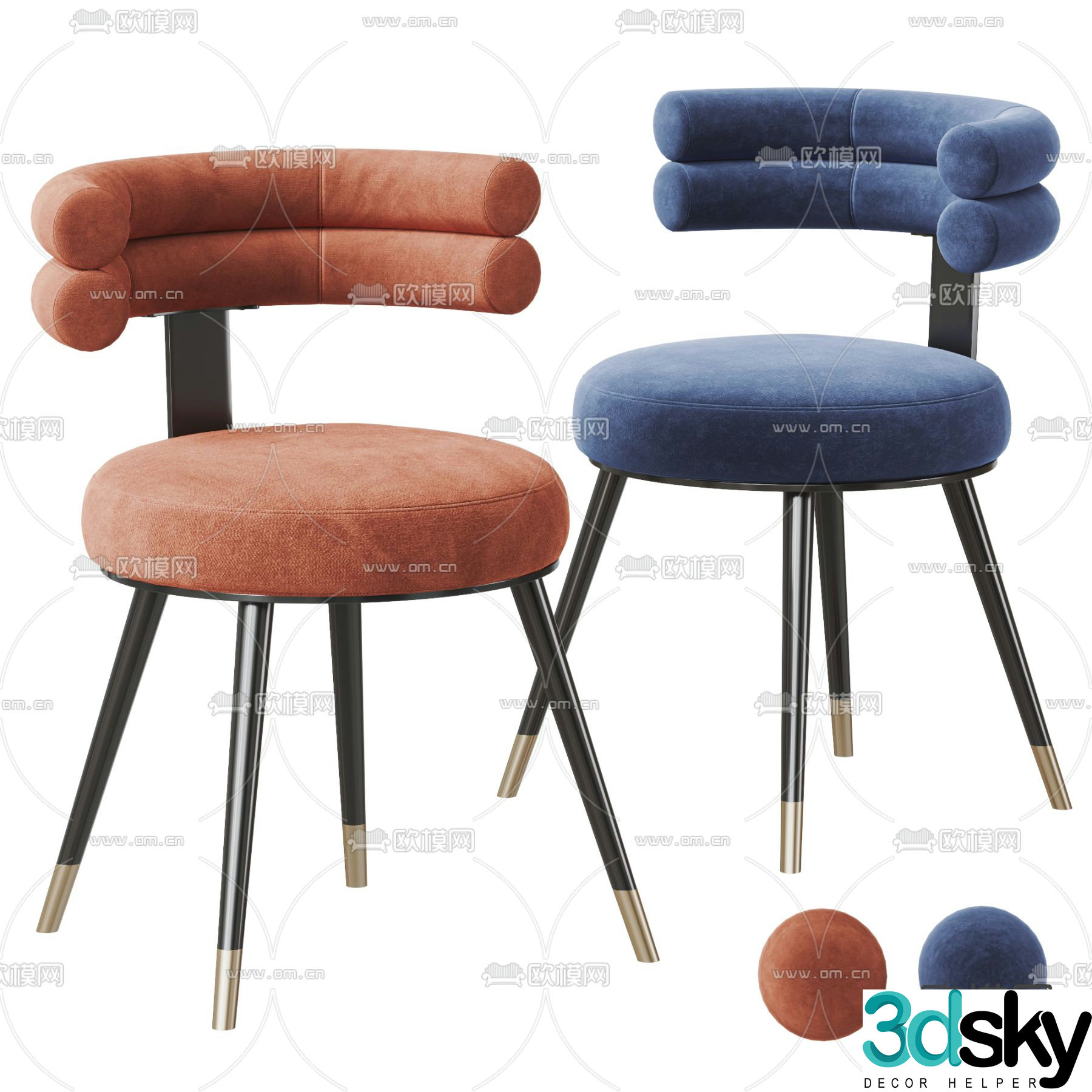 Mezzo chair dining chair 3d model