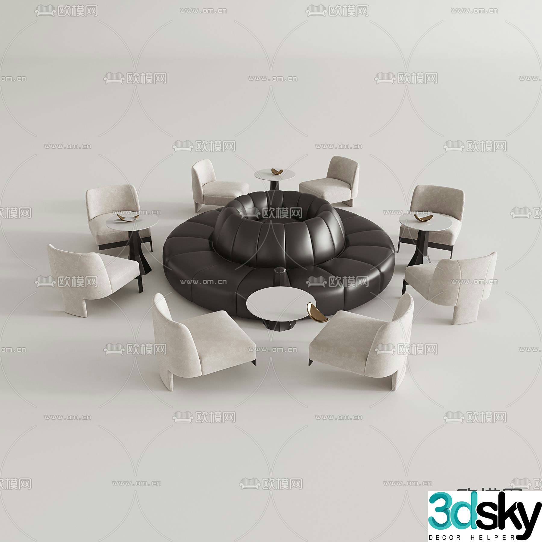 Office sofa lobby sofa public sofa 3d model