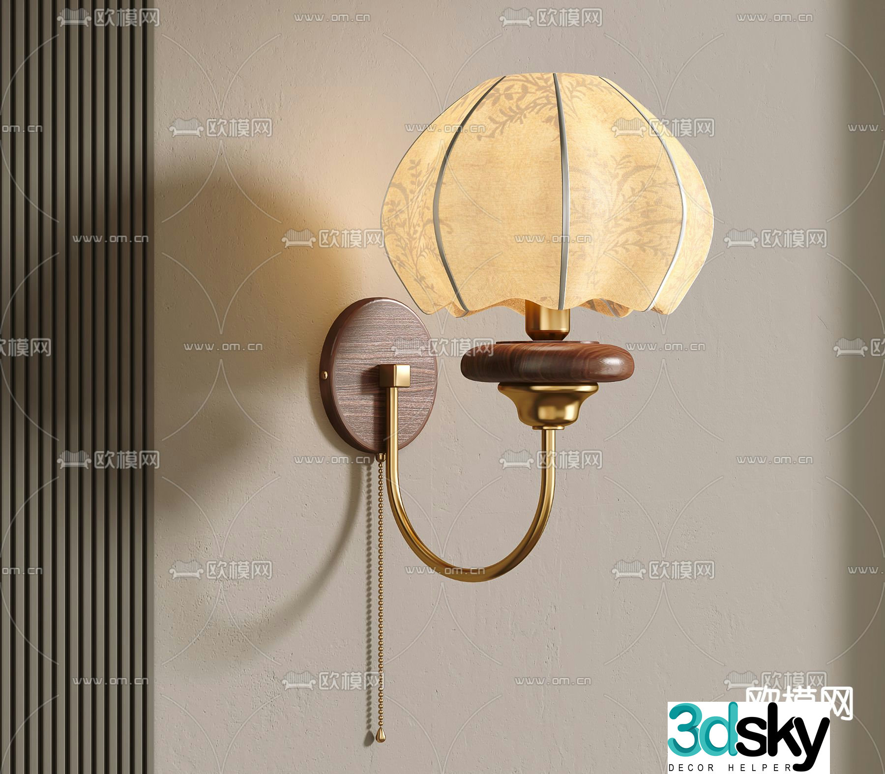 French wall lamp medieval style wall lamp 3d model