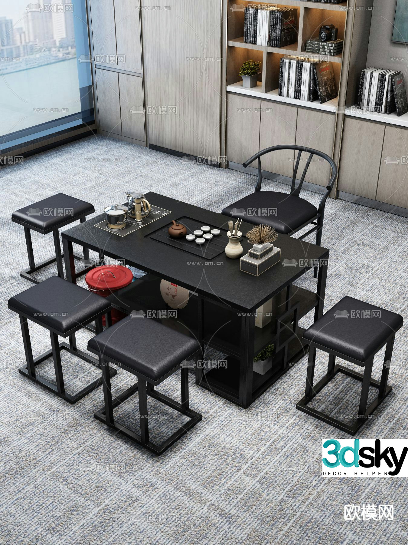 Modern tea table tea table 3d model