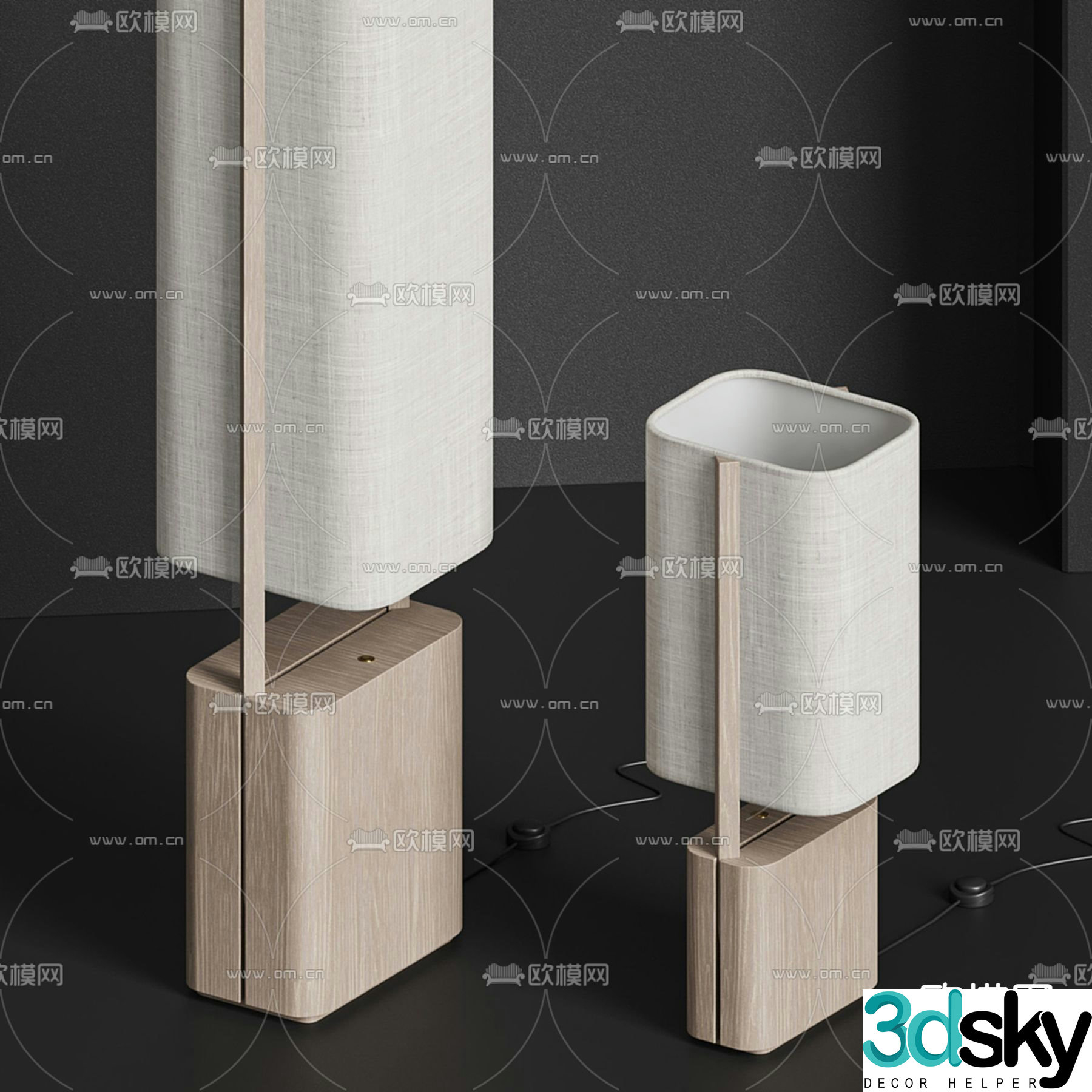 Wabi-sabi floor lamp 3d model