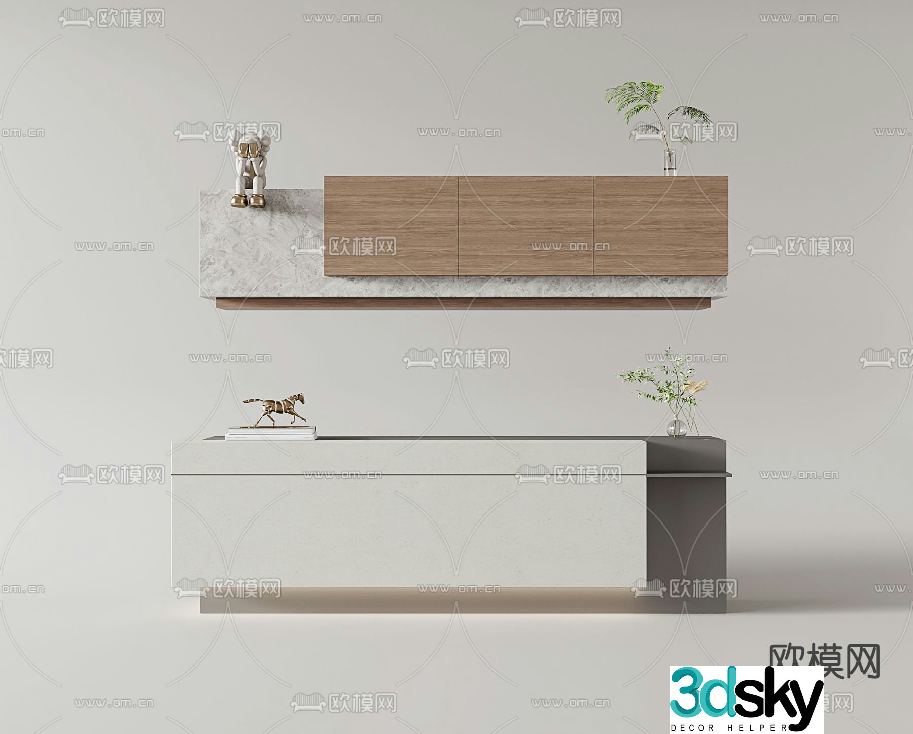 service desk reception desk front desk 3d model