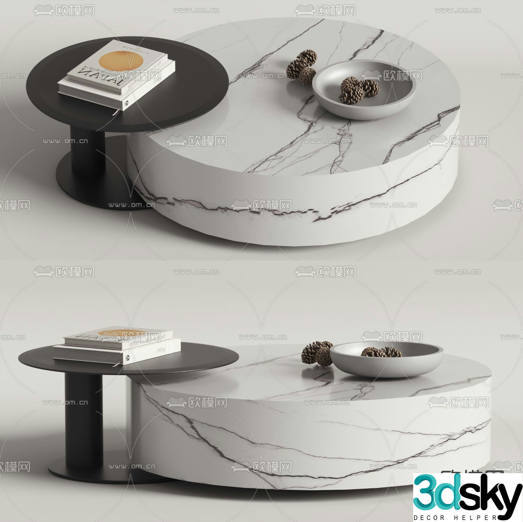 Marble coffee table 3d model