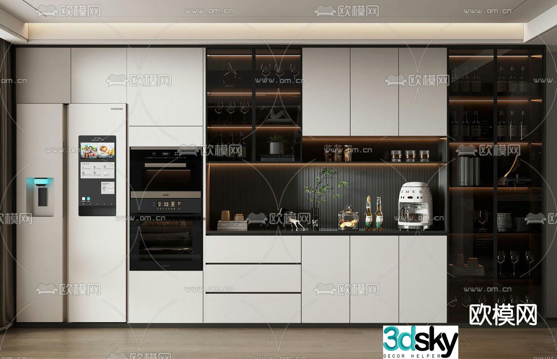 Modern wine cabinet sideboard 3d model