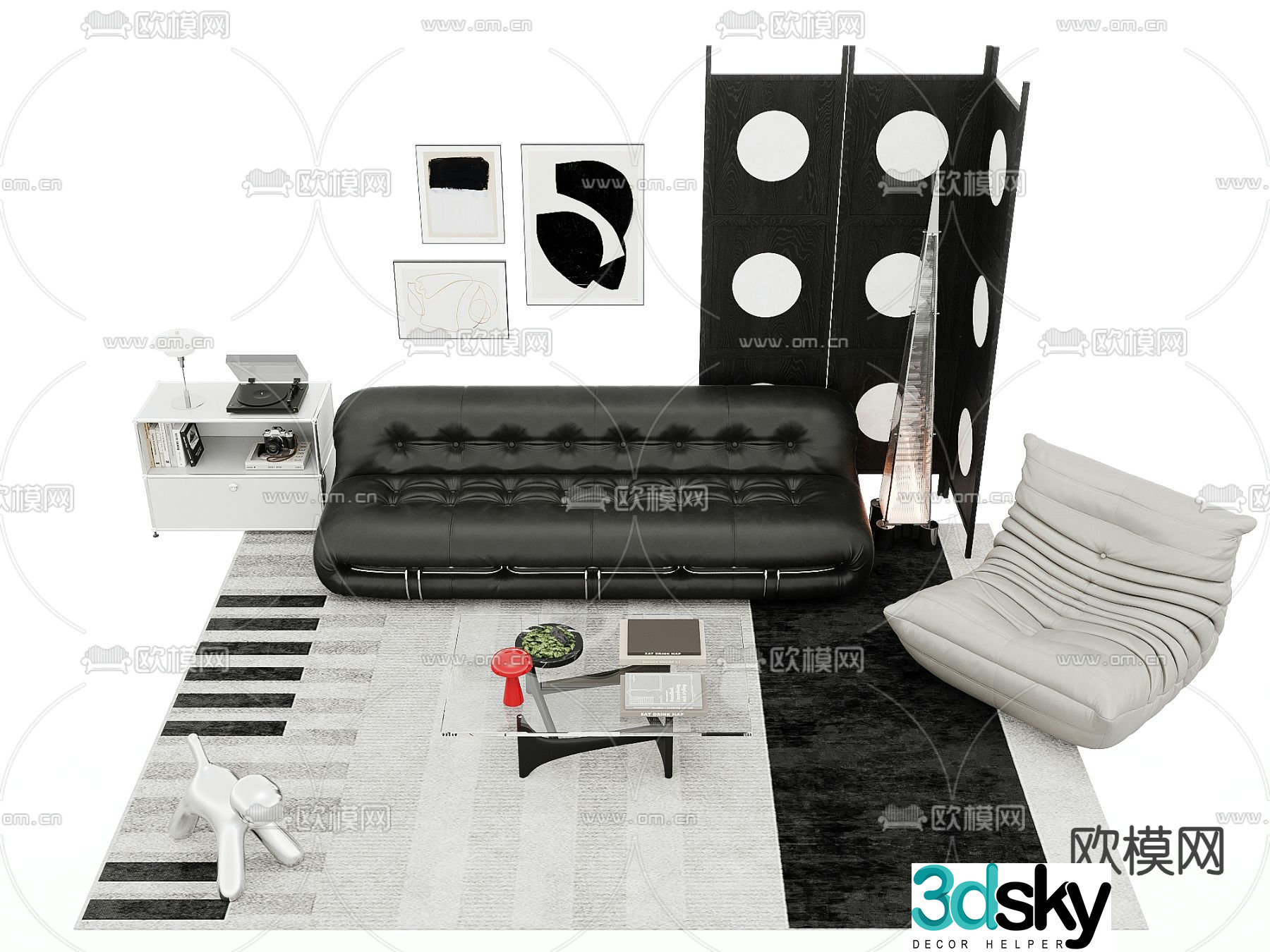 Modern sectional sofa 3d model