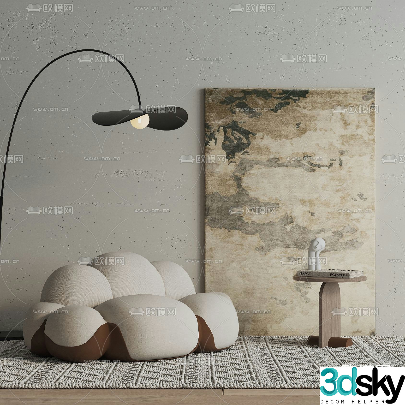 Leisure sofa cloud sofa 3d model