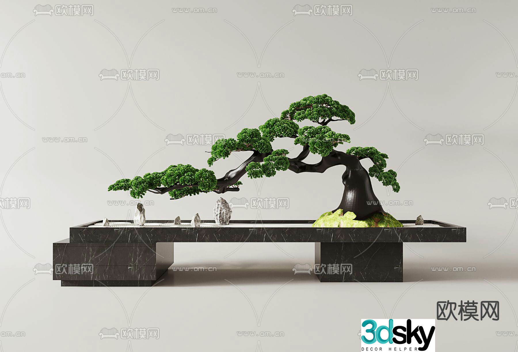 New Chinese style pine tree welcoming pine sketch 3D model