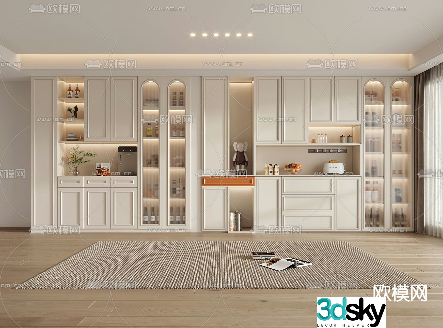 French wine cabinet sideboard 3d model