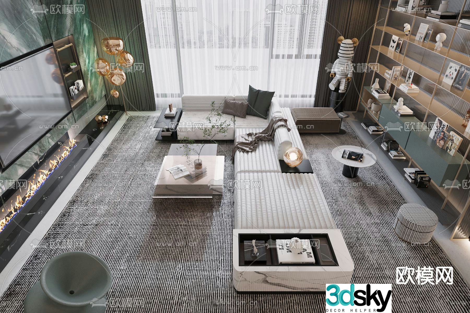 Modern sectional sofa 3d model